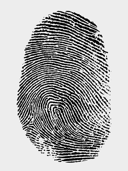 Fingerprint on dossier file.